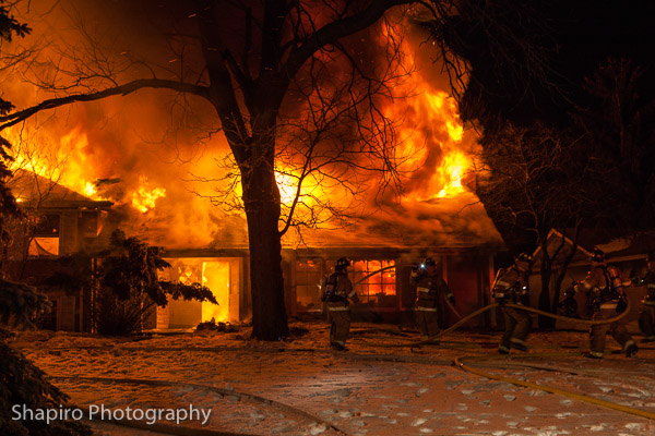 fully engulfed house fire in Winnetka IL 2-26-14 at 91 Pine Tree Court LarryShapiro photography shapirophotography.net
